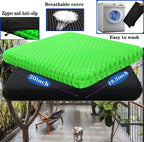 Plus Size Gel Seat Cushion for Long Sitting, Extra Large and Thick Seat Cushion, Back, Hip, Sciatica, Tailbone Pain Relief Cushion for Office Chairs, Wheelchairs, Cars, Stadium. (Grass Green)