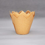 QLSmypkg Extra Large Jumbo Muffin Greaseproof paper Baking cupcake cups, 2-1/4" x 3-3/4" Natural Tulip Baking Cup Case of 125 pcs (Extra Large) (125)