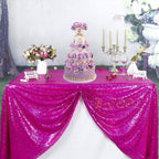B-COOL 60x102-Inch Rectangle Fuchsia Sequin Tablecloth Glitter Tablecloth Wedding Party Sequin Tablecloth for Christmas