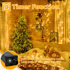 Ollny Christmas Lights 120LED 40FT, Warm White Fairy Lights Waterproof Connectable Timer, 8 Modes Plug in String Lights for Bedroom Outdoor Tree Indoor House Decorations