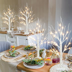 PEIDUO Christmas Tree for Home Decor, 2FT Tabletop Tree with LED Lights, Warm White Tree Lamp, Fairy Light Spirit Tree for Room Inside Fireplace Christmas Decorations, Battery Powered, Timer (4PK)