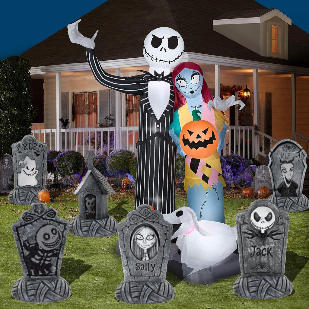 YNOUU Nightmare Before Christmas Yard Signs with Stakes, Halloween Party Supplies, Realistic Halloween Graveyard Decor Outside for Kids School Home Office Party