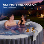 POOLCOMFT Hot Tub Table Tray with Adjustable Phone Holder, 2 Cup Holders, Hot Tub Accessories, Perfect for Outdoor Inflatable Hot Tub & Pool, Unique Gifts for Women, Mom(Scented Candle & Card)