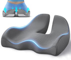 Benazcap X Large Memory Seat Cushion for Office Chair Ergonomic Cushions Pad Pillow for Pressure Relief Sciatica & Pain Relief Memory Foam for Long Sitting for Gaming Chair and Car Seat Gray