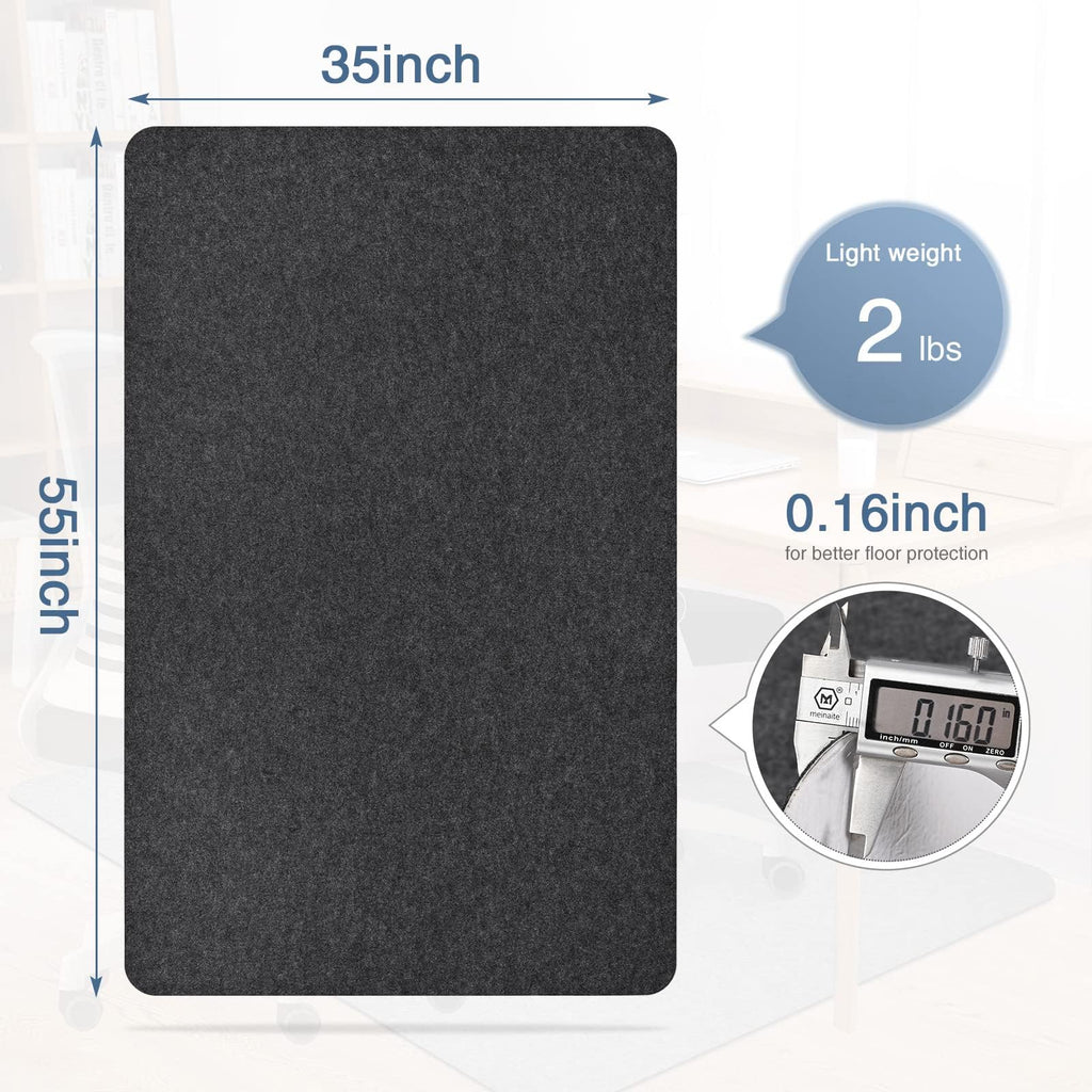 Placoot Desk Chair Mat for Hardwood Floor & Tile 55"x35" Office Chair Mat for Rolling Chairs Large Anti-Slip-Recyclable Material Computer Chair Mat Rug for Office/Home
