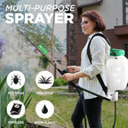 REALWORK 4-Gallon Backpack Sprayer with Padded Shoulder Strap for Pests & Weeds, Watering Garden, and Spraying Plants, in Translucent White