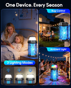 GTERT Solar Bug Zapper Outdoor – Ultra-Strong Fly & Mosquito Zapper, Solar-Powered Rechargeable Bug Zapper, Portable Cordless Insect Zapper, Foldable Adjustable Outdoor Light, IP66 Waterproof (Black)