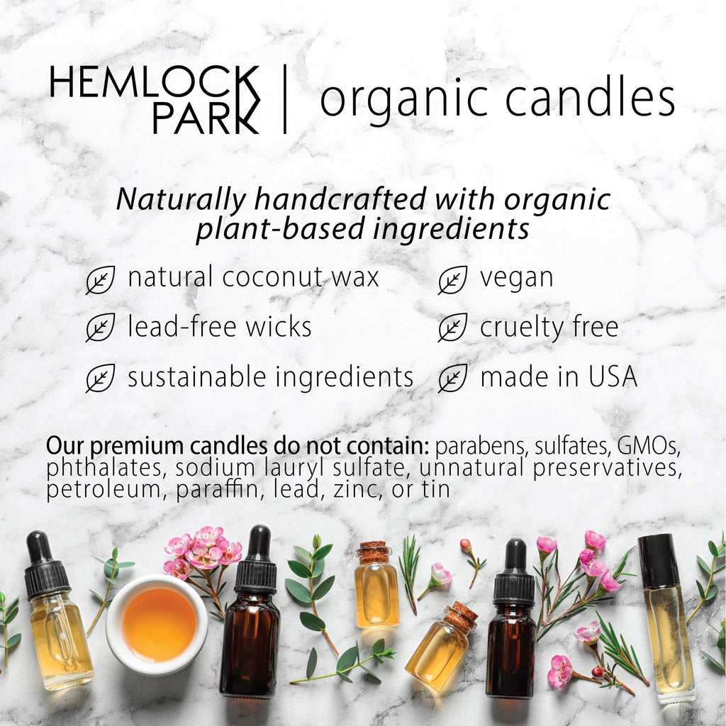 Hemlock Park Crackling Wood Wick Candle Handcrafted with Natural Coconut Wax and Essential Oils (Pomelo Citrus, Standard 8 oz)