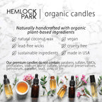 Hemlock Park Crackling Wood Wick Candle Handcrafted with Natural Coconut Wax and Essential Oils (Pomelo Citrus, Standard 8 oz)