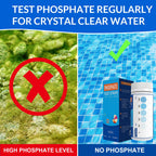 AKSBTEC Phosphate Test Kit - Pool Phosphate Test kit-50 Counts Phosphate Test Strips for Swimming Pool, Spa, Hot Tub,Aquarium,Fish Tank- Phosphate Test kit for Freshwater,Saltwater Testing