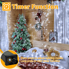Ollny Christmas Lights 120LED 40FT, Cool White Fairy Lights Waterproof Connectable Timer, 8 Modes Plug in String Lights for Bedroom Outdoor Tree Indoor House Decorations