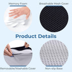 5 STARS UNITED Seat Cushion for Desk Chair - Tailbone, Coccyx Sciatica Pain Relief - Office Chair Cushions - Wheelchair Cushions - Car Seat Cushions - Pressure Relief Lifting Cushions