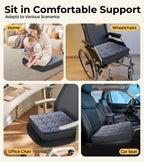 Airllantry Large Seat Cushion, Dual-Layer Gel & Memory Foam Office Chair Cushion for Long Sitting, Keep Cooling & Soft 19.7 inch Seat Pad for Office Chairs
