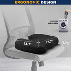 EcoNour Seat Cushions for Office Chairs | Tailbone Pain Relief Cushions for Car Seat | Sciatica, Butt & Coccyx Pain Relief Desk Chair Cushion for Long Sitting Drivers | Car Seat Cushion