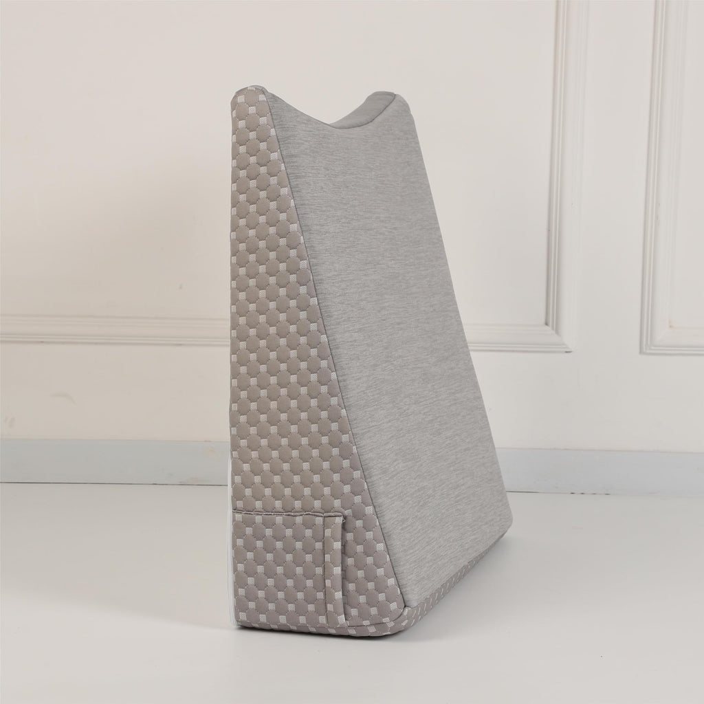 Wedge Pillow for Sleeping, 8 Inch Cooling Triangle Bed Pillow with Removable Cover, Elevated Body Pillow for Back Support, After Surgery, Snoring, Neck, Leg and Acid Reflux, Grey