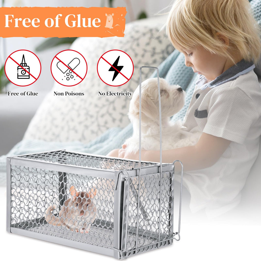 Qualirey 8 Pcs Rat Trap Humane Rat Trap No Installation Required Live Trap Chipmunk Trap Rodent Trap Mice Cage Mouse Traps for Indoor Outdoor Small Rodent Animal Hamsters Squirrel Mouse Voles Cage