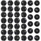 Loetere 40 Pcs 20mm Rhinestone Beads Crystal Round Disco Ball Beads Bulk Chunky Bubblegum Beads Charms for Christmas DIY Pens Making Jewelry Supplies Craft European Style Bracelets (Black)