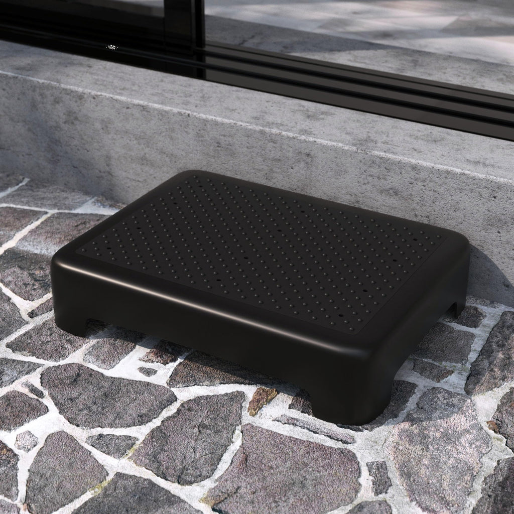 Mobility Step Stool for Adults Elderly, Non-slip Waterproof Step Platform with 450 Lbs Capacity Indoor & Outdoor, Portable Safety Stepping Stool Step Riser for Car Bedside Office Shower Stairs, Black