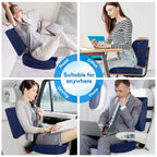 CloudBliss Seat Cushion,Office Chair Cushion,Car Seat Cushion,Lumbar Support Pillow for Office Chair,Back Support Memory Foam Pillow Coccyx Cushion for Tailbone Pain,Sciatica & Back Pain Relief -Blue