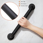 Rackickyer Shower Grab Bar, 2 Pack 32 Inch Black Bathroom Grab Bar, 1.25" Diameter 304 Stainless Steel Anti-Slip Grab Bars for Bathtubs and Showers, Handicap Shower Grab Bar for Seniors Elderly