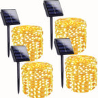 4-Pack 160FT 400 LED Solar String Lights for Outside, Solar Christmas Lights Outdoor with 8 Modes, Twinkle Solar Fairy Lights for Tree Christmas Wedding Party Decorations Garden Patio (Warm White)