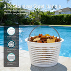 Monitok Pool Skimmer Basket for Inground Pools, Heavy-Duty with 316 Stainless Steel Handle & Built-in Weight, Compatible with Hayward SP1070/SP1070E Pool Basket and Pentair U-3 Skimmer Basket