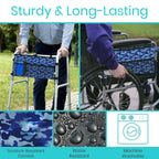 Vive Walker Bag - Accessories Wheelchair Basket Pouch (Water Resistant) - Seniors Caddy Accessory Attachment for Folding, Rolling Walkers - Carry Storage Carrier Tote - Lightweight, Universal Size