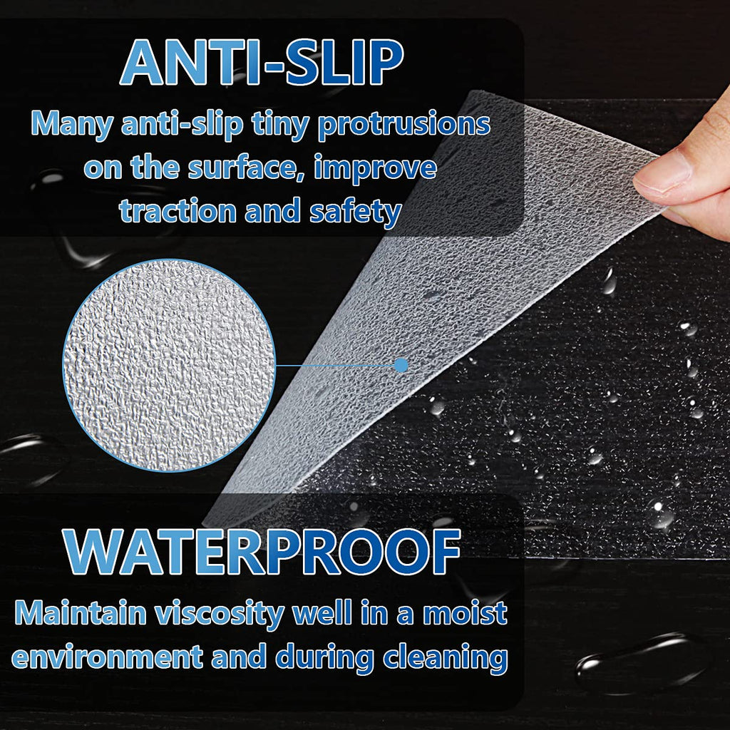 Butizone Non Slip Stair Treads 24"x4", Clear Anti Slip Strips for Wooden Steps Indoor, Transparent and Waterproof Grip Tape, Safety for Elderly, Children, and Dogs, 18-Pack