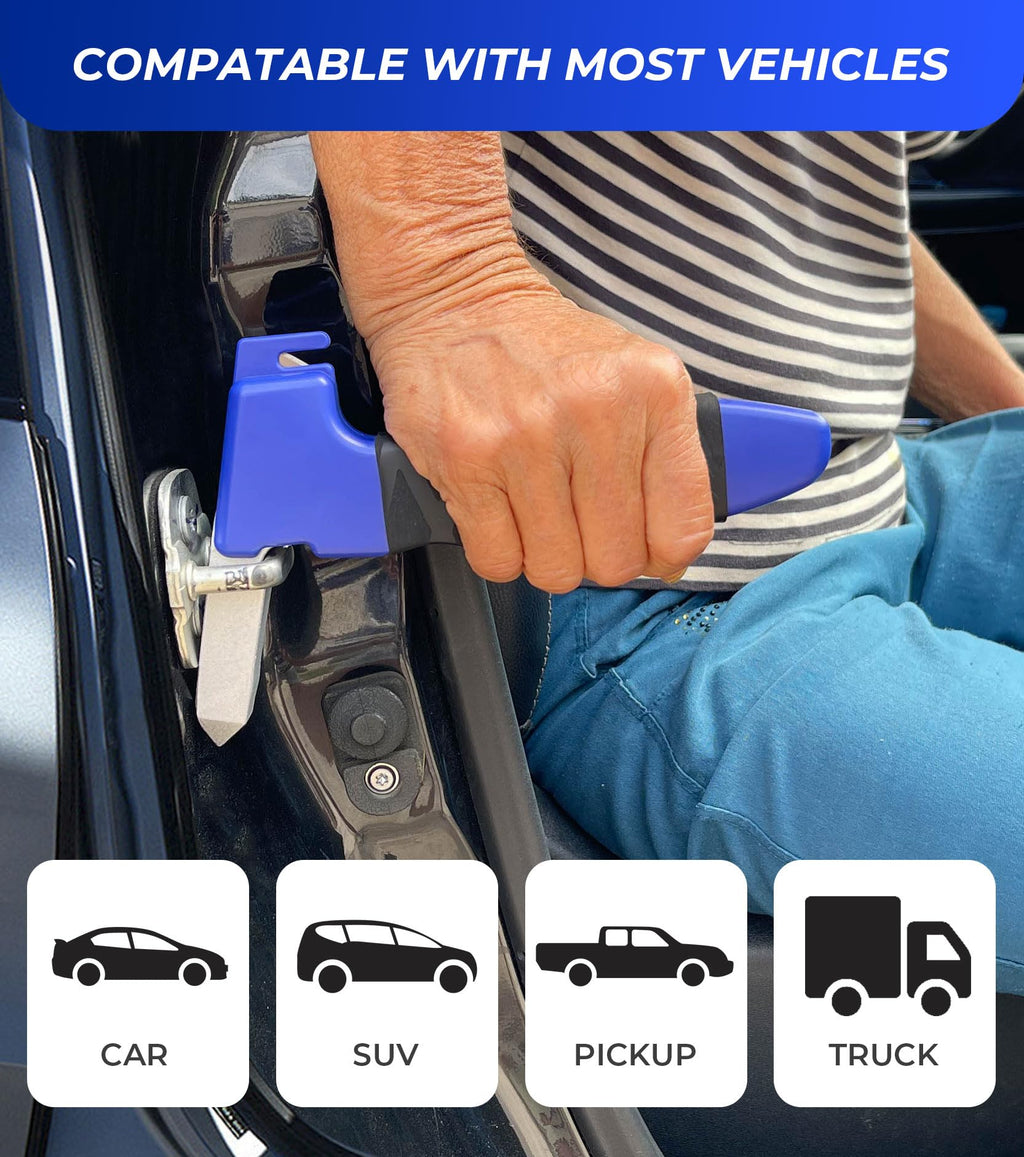 Realunisence 2 Pack Car Handle Assist for Elderly Car Door Handle for Elderly Auto Cane Portable Vehicle Support Handle and Handicapped Car Cane for Easy exit Handle for car Blue