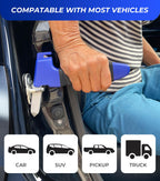 Realunisence 2 Pack Car Handle Assist for Elderly Car Door Handle for Elderly Auto Cane Portable Vehicle Support Handle and Handicapped Car Cane for Easy exit Handle for car Blue