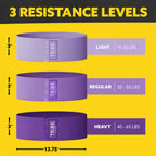 Fabric Resistance Bands for Working Out - Booty Bands for Women and Men - Exercise Bands Resistance Bands Set - Workout Bands Resistance Bands for Legs (Purple)