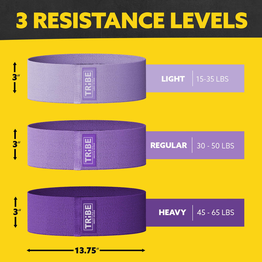Fabric Resistance Bands for Working Out - Booty Bands for Women and Men - Exercise Bands Resistance Bands Set - Workout Bands Resistance Bands for Legs (Purple)