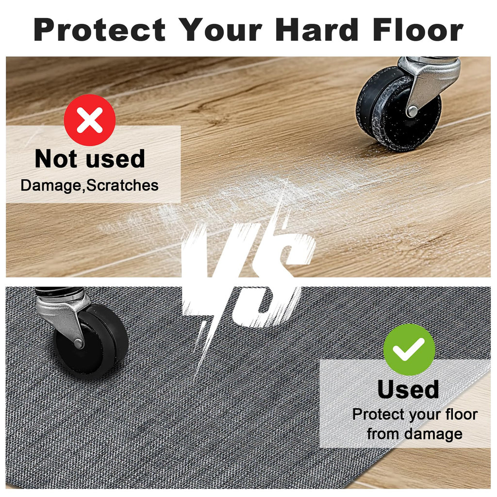 AiBOB Office Chair Mat for Hardwood Floor & Tile Floor, 53" x 45"Heavy Duty Computer&Desk Chair Mat for Rolling Chairs, Hard Floor Protector for Home Office