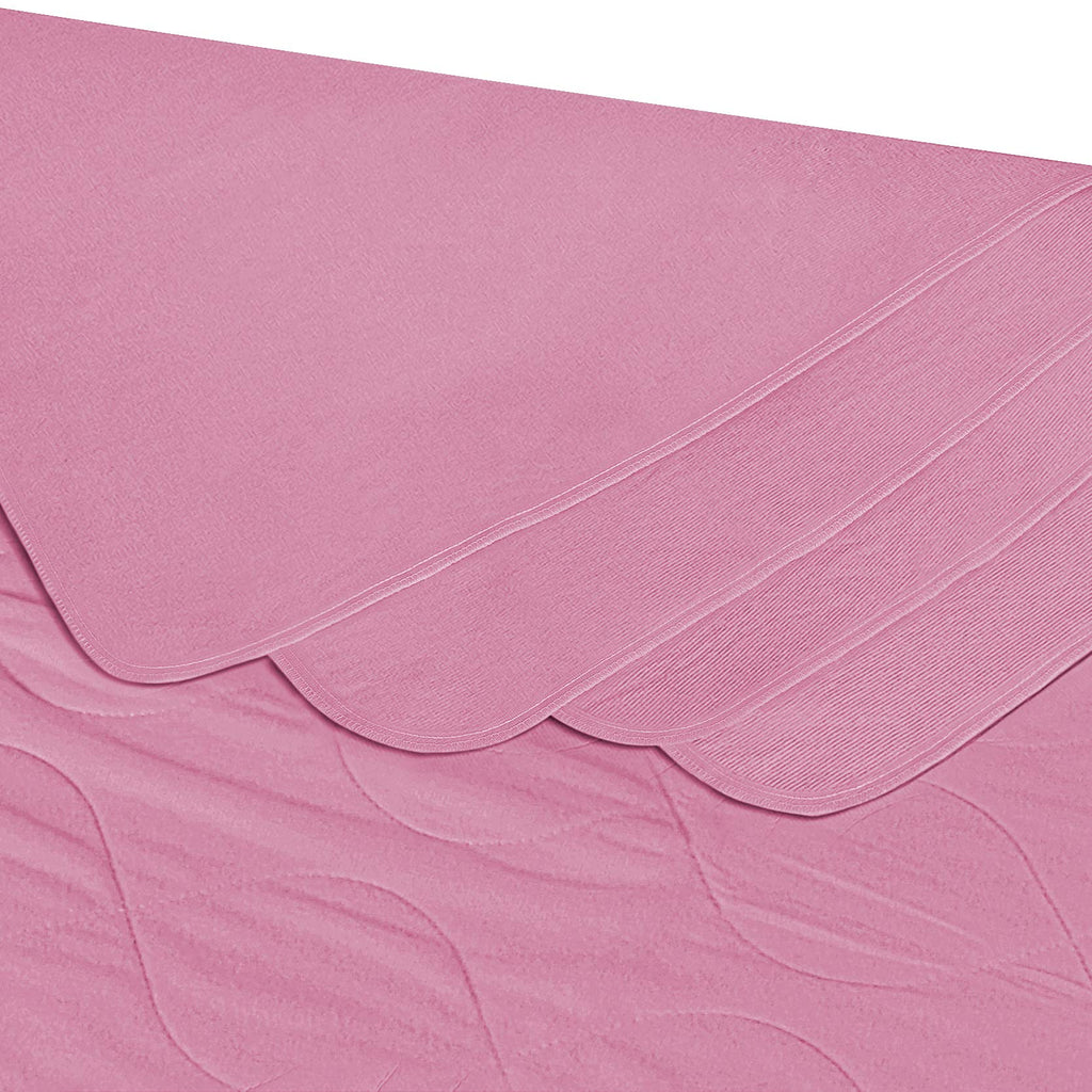 Utopia Bedding (Pack of 4) Waterproof Incontinence Pads Quilted Washable & Absorbent Bed Pad for Adults and Kids 34 x 52 inches (Pink)