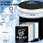 Ice Bath Tub for Athletes with Cover by Brisk Bear - Extra Large Cold Plunge Tub for Recovery - Inflatable Ice Bath Plunge Pool with Digital Timer - Cold Plunge to Soothe Muscles - Black Ice Tub