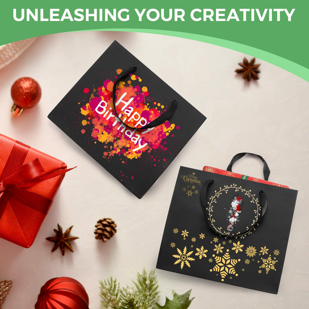 MOXARYSU Black Gift Bags With Handles: 16x6x12 Inch 24pcs Extra Large Black Paper Gags Bulk For Party Shopping Birthday Wedding