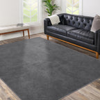 QQpony 63"x51" Office Chair Mat for Hardwood Floor, Flannel Fabric Desk Rug for Hard Surface, Protector Floor Mat for Home Office (Grey)