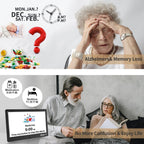 10.1" Digtal Clock with Day and Date for Seniors, Large LCD Display, Auto Dimmable, 12 Alarm Settings - Best Gift for Elderly