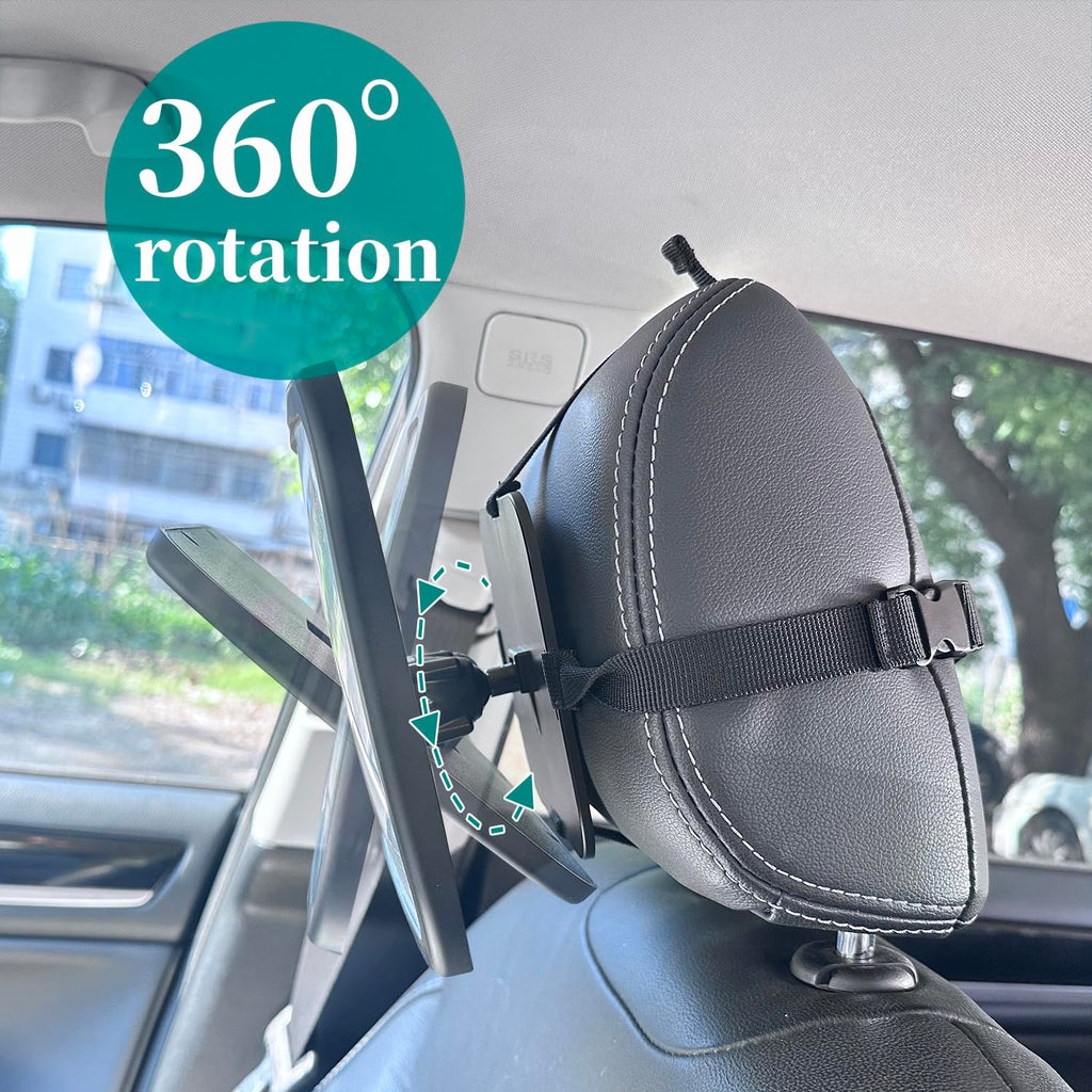 Funbliss 2-Pack Baby Car Mirror - Shake-Proof & Shatterproof, 360° Adjustable Angle, Clear Wide View for Rear-Facing Infants, Easy Install, Perfect Baby Travel Gear & Carseat Accessories