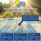 In The Swim 18' x 36' Premium Blue Rectangle Solar Pool Cover 12 Mil for Solar Heating Above Ground Pools and Inground Pools
