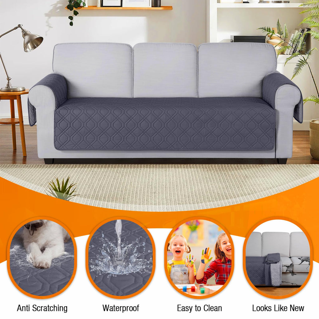VANSOFY Couch Cover, Waterproof Sofa Covers for 3 Cushion Couch Washable Slipcover Furniture Protector Non-Slip Couch Cover for Dogs, Pets(Sofa, Neutral Gray)