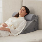 Ruqmuis 3PCS Wedge Pillow Set for After Surgery, Wedge Pillow Headboard, Adjustable 9&12 Inch Bed Pillow Wedge for Sleeping, Acid Reflux, Orthopedic Pillow Wedge for Back Pain Relief, Gerd, Velvet