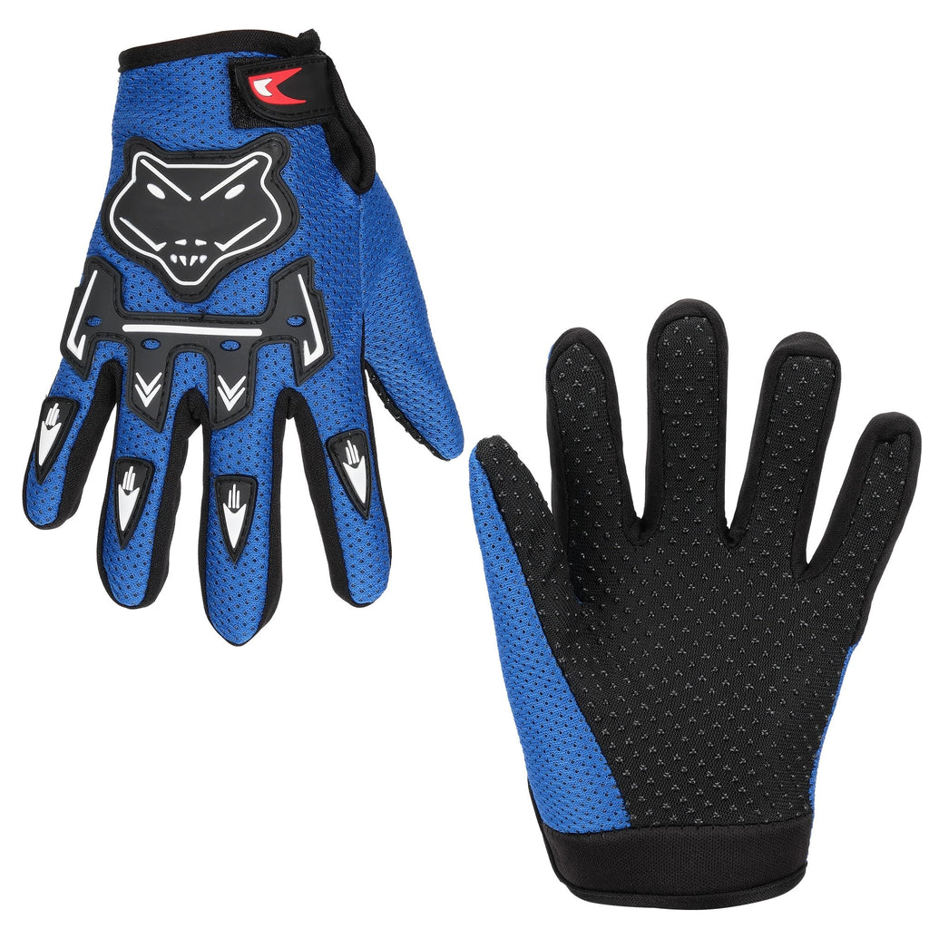 Kids Dirt Bike Gloves - Youth Motorcycle Gloves for Boys & Girls, Breathable Non-Slip Riding Full Finger Children Glove for BMX, Mountain Bike, ATV, Cycling & Outdoor Sports