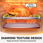 HONGBAKE Baking Sheet Pan Set, Cookie Sheets for Oven, Nonstick Half/Quarter/Jelly Roll Pans with Diamond Texture Pattern, Heavy Duty Cookie Tray, Pink