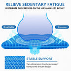 XSIUYU Extra-Large Gel Seat Cushion, Breathable Honeycomb Design Chair Cushions, Tailbone Pain Relief Egg Seat Cushion Butt Pillow, Chair Cushion for Office Chair Car Wheelchair Home Desk Chair