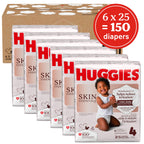 Huggies Size 4 Diapers, Skin Essentials Baby Diapers, Size 4 (22-37 lbs), 150 Count (6 Packs of 25), Packaging May Vary