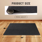 Riveroy Office Chair Mat - for Hardwood Floors, Large Non-Slip Easy-Clean Floor Protection Blanket (Black, “48 x 36in”).