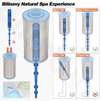 Bilinavy Spa in-Filter Mineral Sticks Parts for Hot Tub Filter Cartridge, Last for 4 Months, Blue, 2PCS