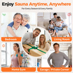MUTAMA Sauna Box, 3L Portable Steam Sauna Tent for Home & Indoor Use, 1400w Personal Sauna Pod, Remote Control, Folding Chair, 15 Levels, 99-Min Timer,32" x 32" x 71"