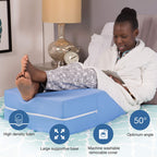 DMI Wedge Pillow, Leg Pillow, Bolster Pillow, FSA Eligible Incline Pillow for Leg Elevation, Snoring, Circulation, Pregnancy, Sciatica, Leg Rest or Foot Elevation, Blue, 30.5 x 20 x 10